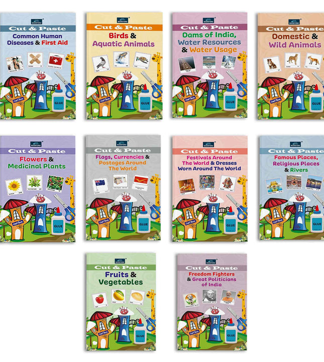 CUT & PASTE COMBO SET OF 10 (1) Books For Kids.