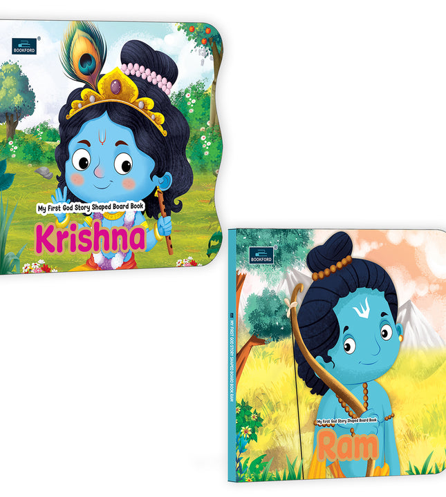 My First Shaped Board Book – Illustrated Ram and Krishna Mythology Story Book for Kids - Age 2+ Yrs (Indian Gods and Goddesses)