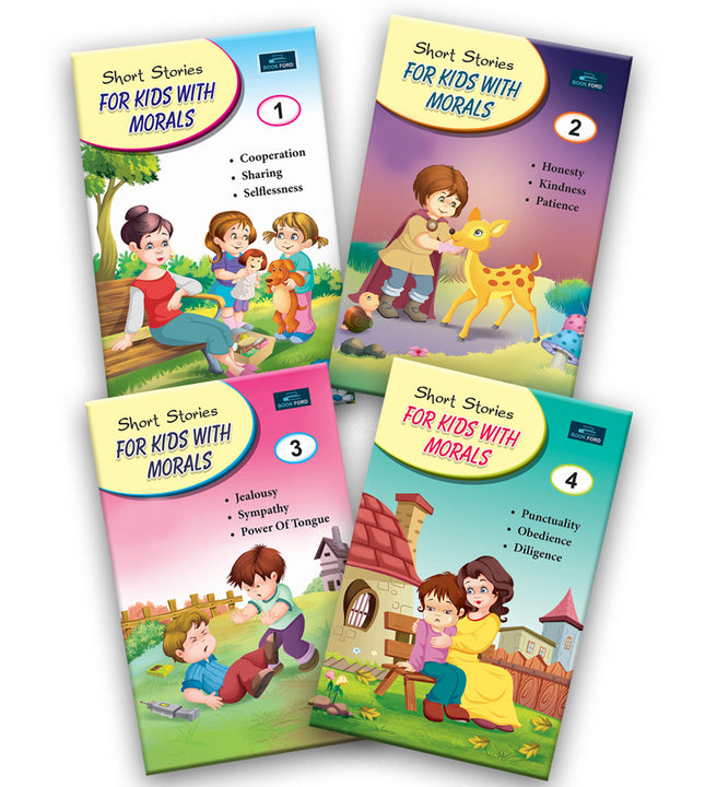 Short Stories For Kids With Morals - Set Of 4 Books Fun Learning Adventures for Children.