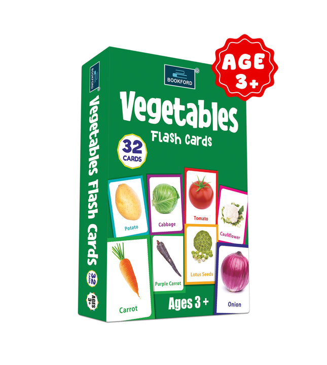 Vegetables - Multicolor Flash Cards For Kids.