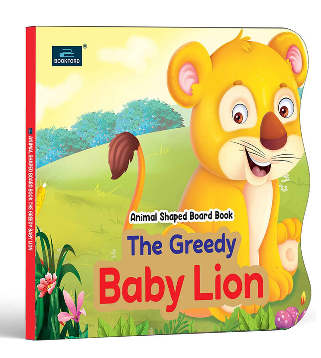 The Greedy Baby Lion Animal Shaped Story Board Book - Engaging And Educational Stories For Kids.