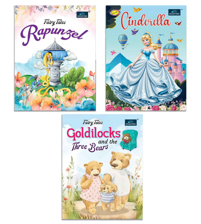 Fairy Tales for Kids (Set of 3) - Rapunzel, Cinderella and Goldilocks Story Book For Kids.