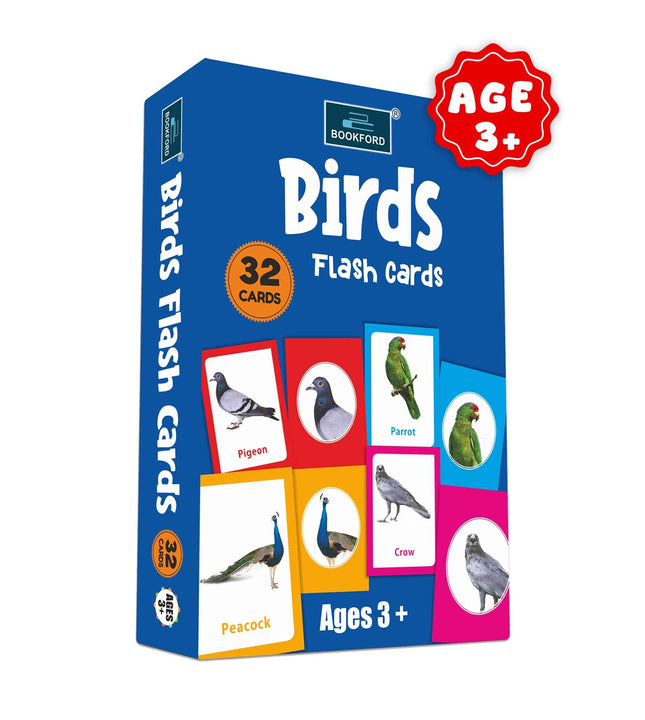 Birds - Multicolor Flash Cards For Kids.