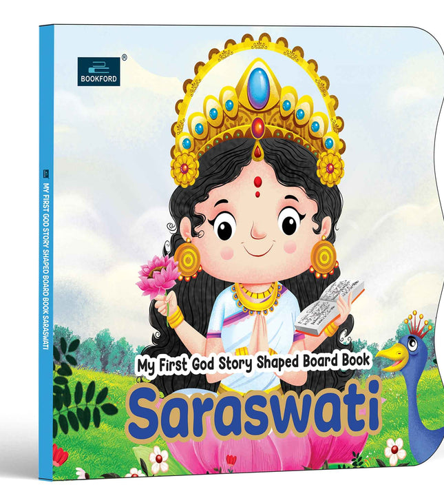 My First Shaped God Board Book – Saraswati Hindu Mythology Picture Story Book for Kids - Age 2+ Years
