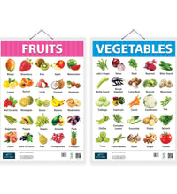 Fruits and Vegetable Early Learning Educational Chart (set of 2) for Kids.