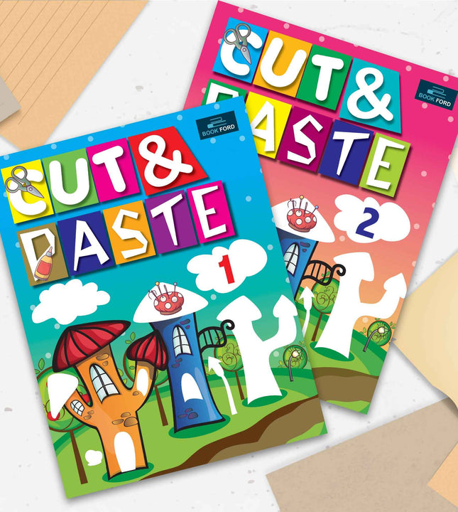 Kids Book of Cut & Paste (Set of 2) - Picture Recognition Art & Creativity that Enhance Fine Motor Skills in Kids