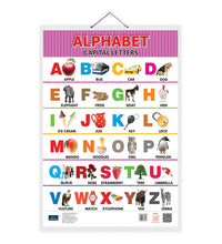 Alphabet (Capital , Small Letter) Double Side Laminated Chart- Non-Tearable and Waterproof, Double Sides Printed Laminated Chart.
