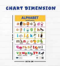 Alphabet (Capital , Small Letter) Double Side Laminated Chart- Non-Tearable and Waterproof, Double Sides Printed Laminated Chart.