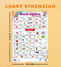 Telugu Alphabet Double Side Laminated Chart - Non-Tearable and Waterproof, Double Sides Printed Laminated Chart for kids.