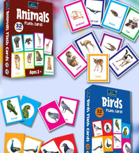 Flash Cards - Set Of 2 Multicolor Flash Cards For Kids - Animals & Birds.