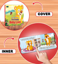 The Greedy Baby Lion Animal Shaped Story Board Book - Engaging And Educational Stories For Kids.