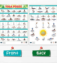Yoga Poses Double Side Laminated Chart - Non-Tearable and Waterproof, Double Sides Printed Laminated Chart, Perfect for Homeschooling, Kindergarten and Nursery Children's.