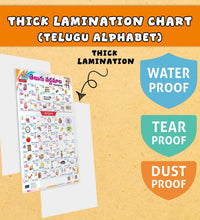 Telugu Alphabet Double Side Laminated Chart - Non-Tearable and Waterproof, Double Sides Printed Laminated Chart for kids.