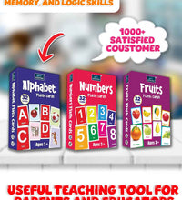 Flash Cards - Set Of 3 Multicolor Flash Cards For Kids - Alphabet , Numbers , And Fruits.