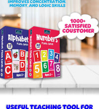Flash Cards - Set Of 2 Multicolor Flash Cards For Kids - Alphabet & Numbers.