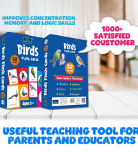 Birds - Multicolor Flash Cards For Kids.