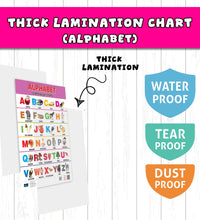 Alphabet (Capital , Small Letter) Double Side Laminated Chart- Non-Tearable and Waterproof, Double Sides Printed Laminated Chart.