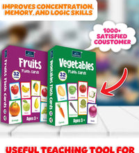 Flash Cards - Set Of 2 Multicolor Flash Cards For Kids - Fruits & Vegetables.
