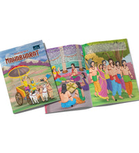 Illustrated Tales of Krishna, Arjun, Mahabharat & Hanuman (Set of 4 Books) - Divine Legends and Sacred Adventures with Mythological Heroes Filled with Stunning Illustrations for Kids