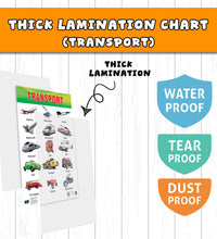 Transport Double Side Laminated Chart - Non-Tearable and Waterproof, Double Sides Printed Laminated Chart, Perfect for Homeschooling, Kindergarten and Nursery Children's.