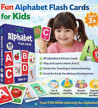 Alphabet - Multicolor Flash Cards For Kids.