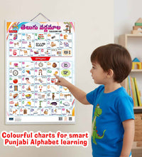 Telugu Alphabet Double Side Laminated Chart - Non-Tearable and Waterproof, Double Sides Printed Laminated Chart for kids.