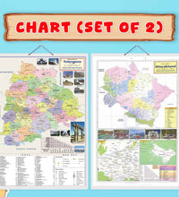 Telangana and Uttarakhannd Political Map (Set of 2) Double Side Laminated Chart - Non-Tearable and Waterproof, Double Sides Printed Laminated Charts.