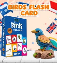 Birds - Multicolor Flash Cards For Kids.