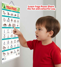 Yoga Poses Double Side Laminated Chart - Non-Tearable and Waterproof, Double Sides Printed Laminated Chart, Perfect for Homeschooling, Kindergarten and Nursery Children's.
