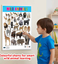 Wild Animals, Birds and Fishes Double Side Laminated Chart - Non-Tearable and Waterproof, Double Sides Printed Laminated Chart, Perfect for Homeschooling, Kindergarten and Nursery Children's.