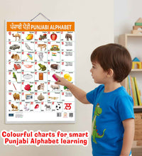 Punjabi Alphabet and Number Double Side Laminated Chart - Non-Tearable and Waterproof, Double Sides Printed Laminated Chart, Perfect for Homeschooling, Kindergarten and Nursery Children's