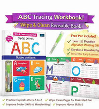 Write And Clean Reusable Book - Capital Letters ABC Tracing Workbook For Kids - Fun And Educational Tracing Activities