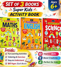 Super Kids Activity Book -2 for Kids (Set of 3) - Maths, Science & English Book for children's.