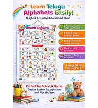 Telugu Alphabet Double Side Laminated Chart - Non-Tearable and Waterproof, Double Sides Printed Laminated Chart for kids.