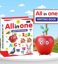 All in one writing Book for Kids and Childrens - Early Learning Capital Alphabet, Hindi Varnamala and Numbers with Tracing Activities Perfect for Preschooler