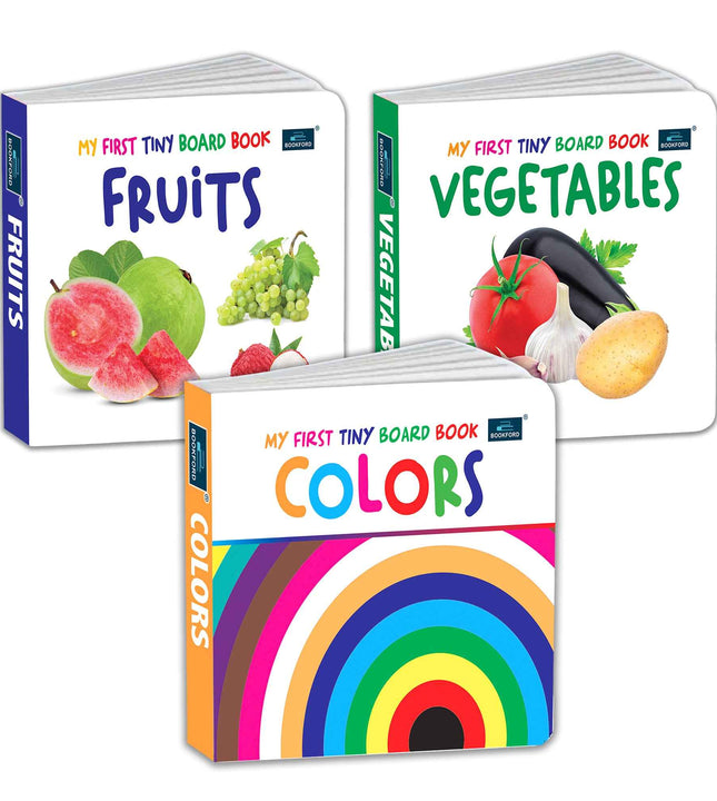 My First Tiny Board book- Fruits, Vegetables and Colors (Set of 3) for Kids