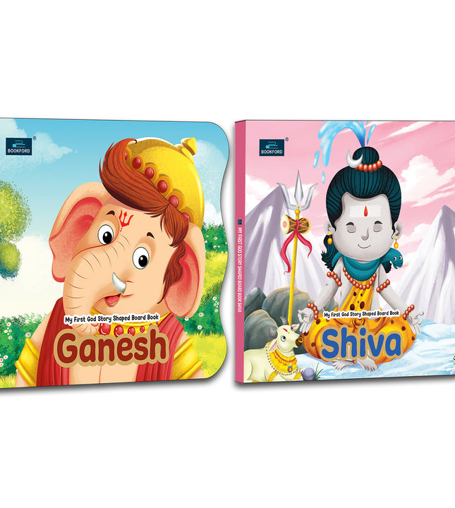 My First Shaped Board Book – Ganesh and Shiv Hindu Gods Mythology Story Book for Kids - Age 2+ Yrs (Indian Gods and Goddesses)