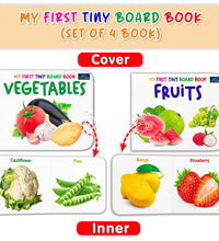 My First Tiny Board book- Vegetables, Fruits, Wild & Domestic animals and Birds (Set of 4) for Kids