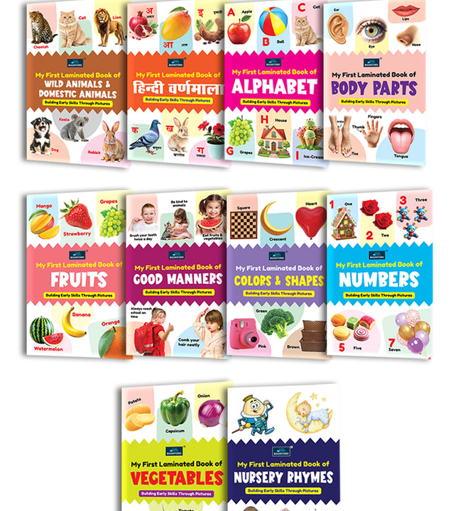 My First Laminated Picture Books(Set of 10 Topics) Collection for Kids, Children and Toddlers Return Gift, Early Learning, Preschool and Alphabet - Ages 3+ Years