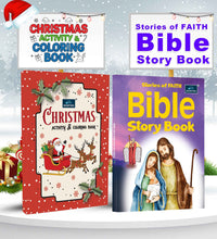 Bible Stories and Christmas Activity Book for Kids