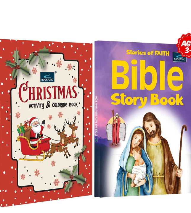 Bible Stories and Christmas Activity Book for Kids