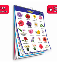 16 in 1 Wild Animals Educational Chart For Kids (16 Charts front back ) 36 x 50 cm - Children Spiral Wall Picture Chart