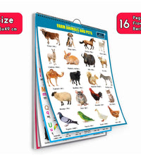 16 in 1 Farm Animal and Pets Educational Chart For Kids