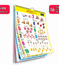 16 in 1 Numbers 1-10 Educational Chart For Kids (16 Charts front back ) 36 x 50 cm - Children Spiral Wall Picture Chart