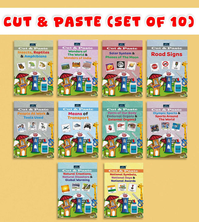 CUT & PASTE COMBO SET OF 10 (2) books for kids