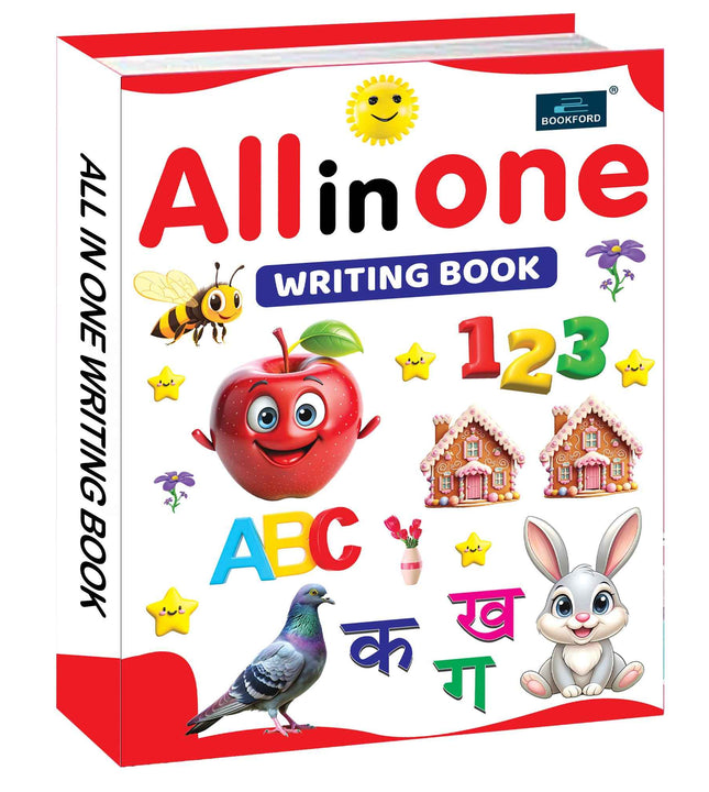 All in one writing Book for Kids and Childrens - Early Learning Capital Alphabet, Hindi Varnamala and Numbers with Tracing Activities Perfect for Preschooler