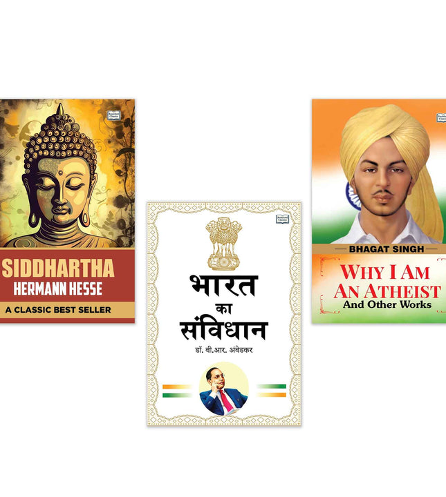 Why I Am an Atheist and Other Works,Bharat Ka Samvidhan and Siddhartha | Philosophy Society and Constitution Book Combo | Social Reform Spiritual Journey and Political Thought Paperback Set