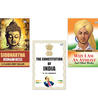 Why I Am an Atheist and Other Works, The Constitution of India and Siddhartha | Philosophy Constitution and Classic Literature Book Combo | Political Thought Spiritual Journey and Democracy Paperback Set