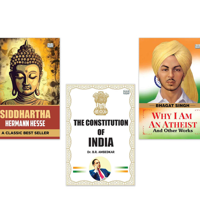 Why I Am an Atheist and Other Works, The Constitution of India and Siddhartha | Philosophy Constitution and Classic Literature Book Combo | Political Thought Spiritual Journey and Democracy Paperback Set