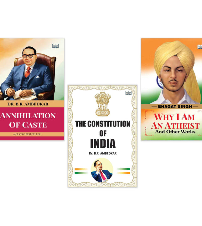The Constitution of India, Annihilation of Caste and Why I Am an Atheist and Other Works | Dr. B. R. Ambedkar and Bhagat Singh Book Combo | Democracy Equality Social Reform and Political Thought Paperback Set